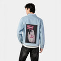 ghostsagainst patch on male og denim jacket in oceanside