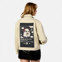 ghostsong patch on female atelier canvas jacket in tan