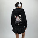 ghostsong patch on female essential zip hoodie in after hours