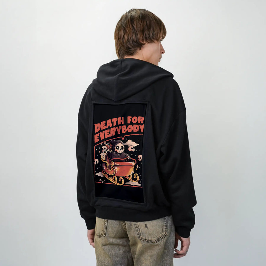 giftsfromdeath patch on male essential zip hoodie in after hours