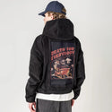 giftsfromdeath patch on male retro cord hoodie in onyx