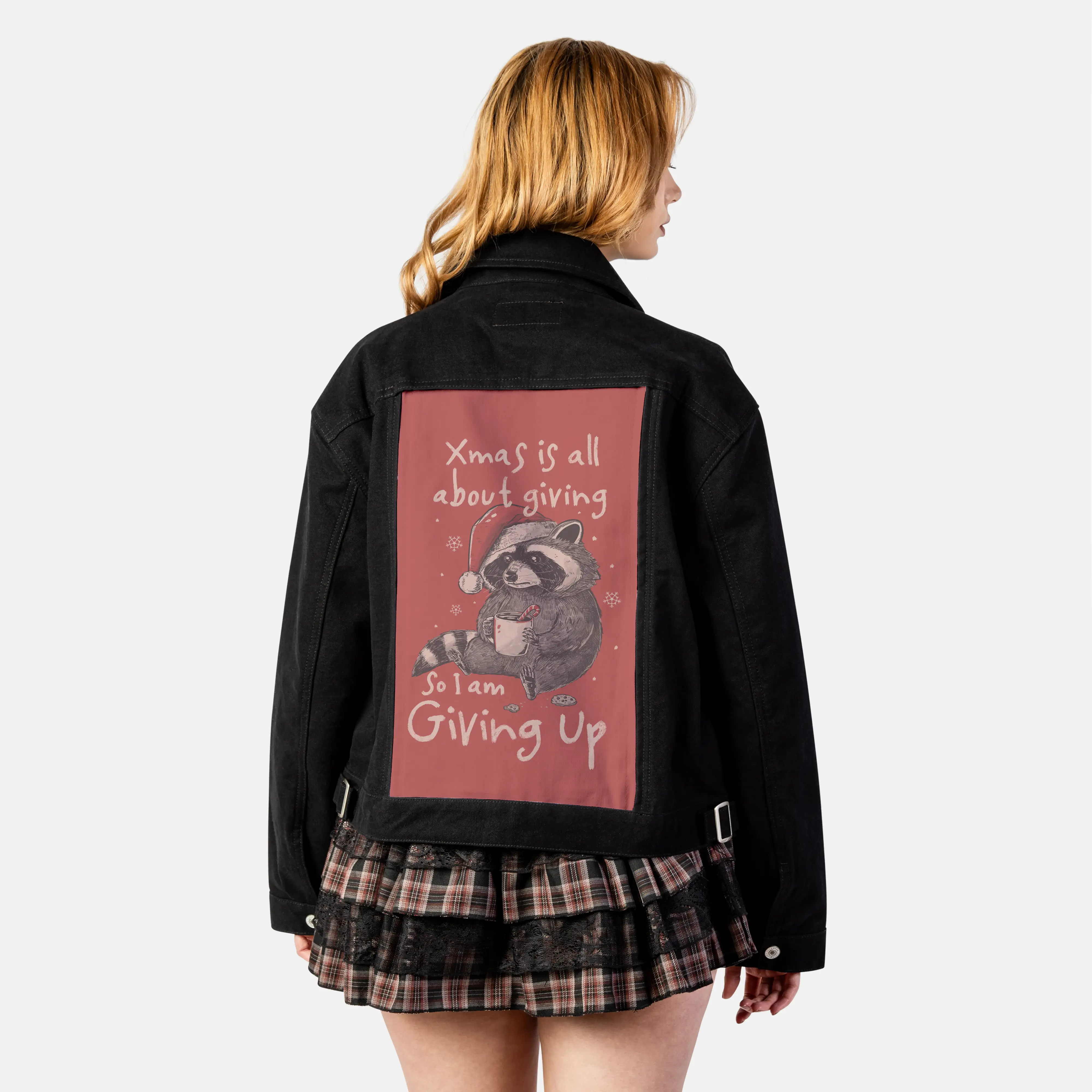 givingupchristmas patch on female atelier canvas jacket in nightfall