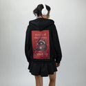 givingupchristmas patch on female essential zip hoodie in after hours