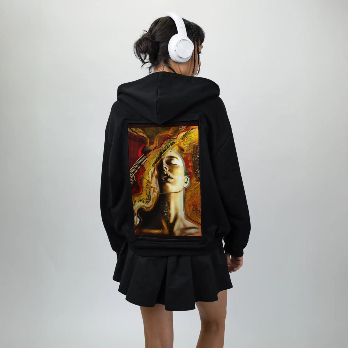 goldendaughterofjoy patch on female essential zip hoodie in after hours