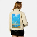 goldfieldsspirit patch on female atelier canvas jacket in tan