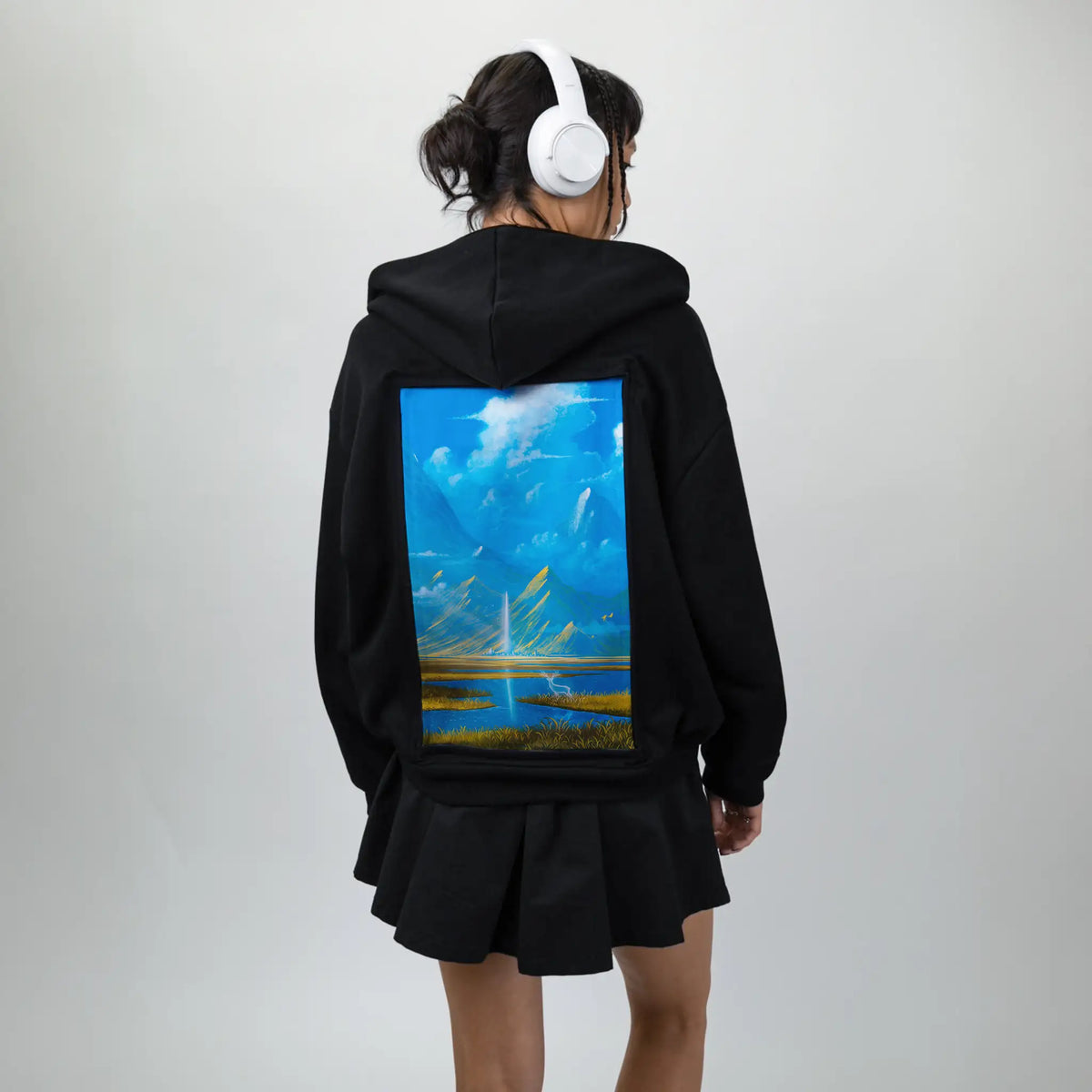 goldfieldsspirit patch on female essential zip hoodie in after hours