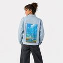 goldfieldsspirit patch on female og denim jacket in oceanside
