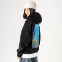 goldfieldsspirit patch on female retro cord hoodie in onyx