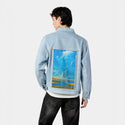 goldfieldsspirit patch on male og denim jacket in oceanside