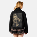 goldnoirroar patch on female atelier canvas jacket in nightfall