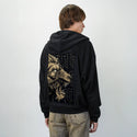 goldnoirroar patch on male essential zip hoodie in after hours
