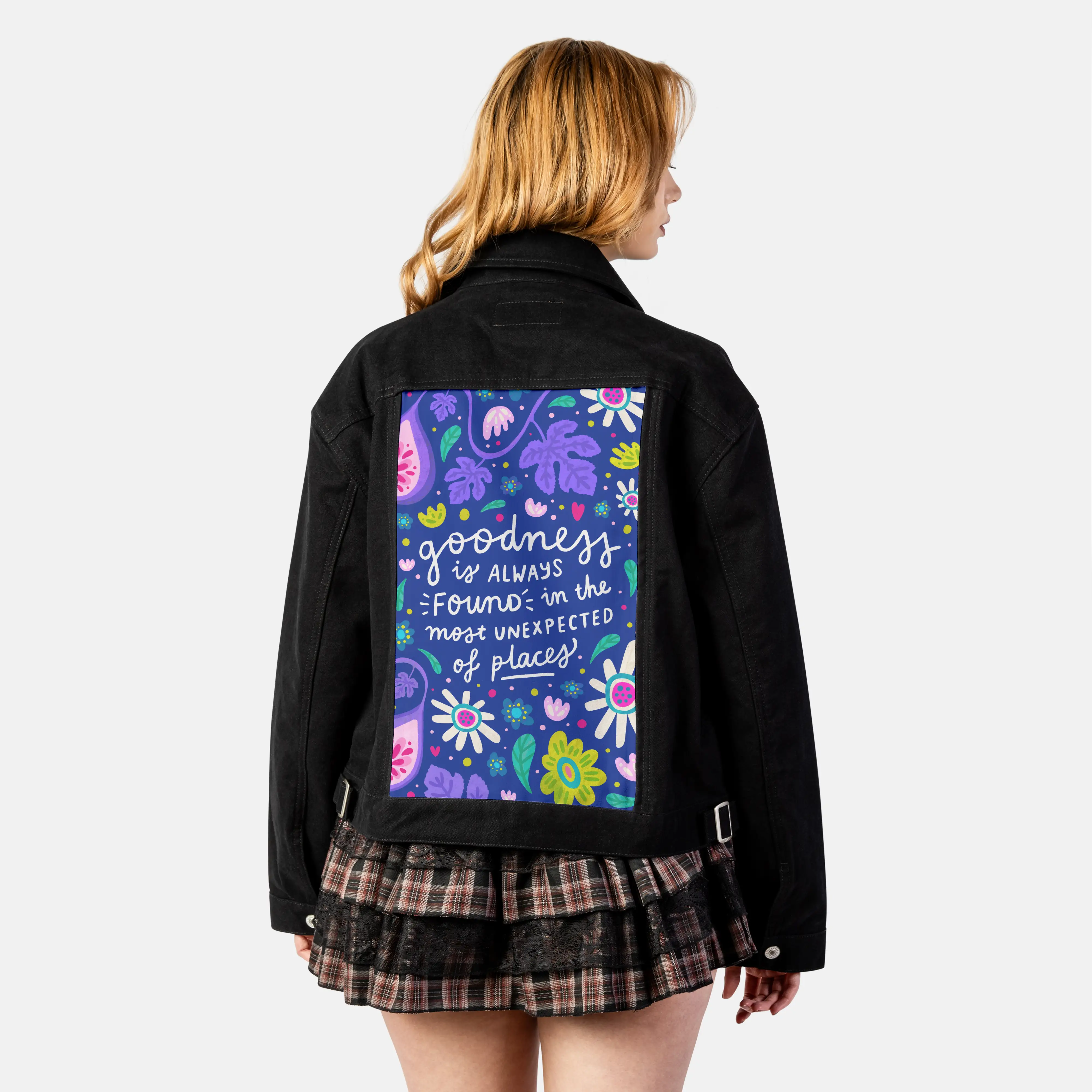 goodness patch on female atelier canvas jacket in nightfall