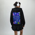 goodness patch on female essential zip hoodie in after hours