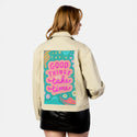 goodthings patch on female atelier canvas jacket in tan