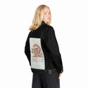goodthingscoming patch on female og denim jacket in raven