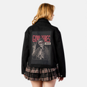 goodvibesforever patch on female atelier canvas jacket in nightfall