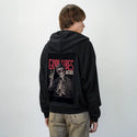 goodvibesforever patch on male essential zip hoodie in after hours