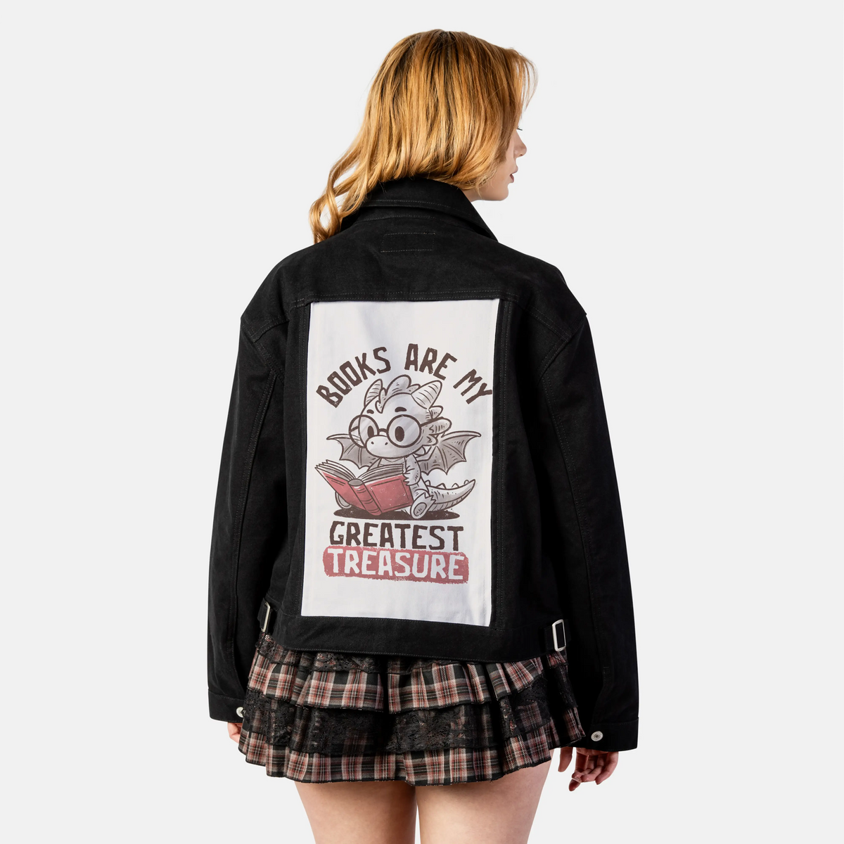 greatesttreasure patch on female atelier canvas jacket in nightfall