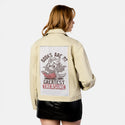 greatesttreasure patch on female atelier canvas jacket in tan