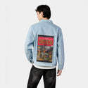 griselda patch on male og denim jacket in oceanside