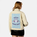 groundedkitty patch on female atelier canvas jacket in tan