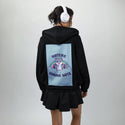 groundedkitty patch on female essential zip hoodie in after hours