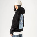 groundedkitty patch on female retro cord hoodie in onyx
