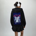 haillucipurr patch on female essential zip hoodie in after hours