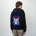 haillucipurr patch on male essential zip hoodie in after hours