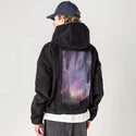 handscape patch on male retro cord hoodie in onyx