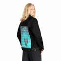 handscapecaress patch on female og denim jacket in raven