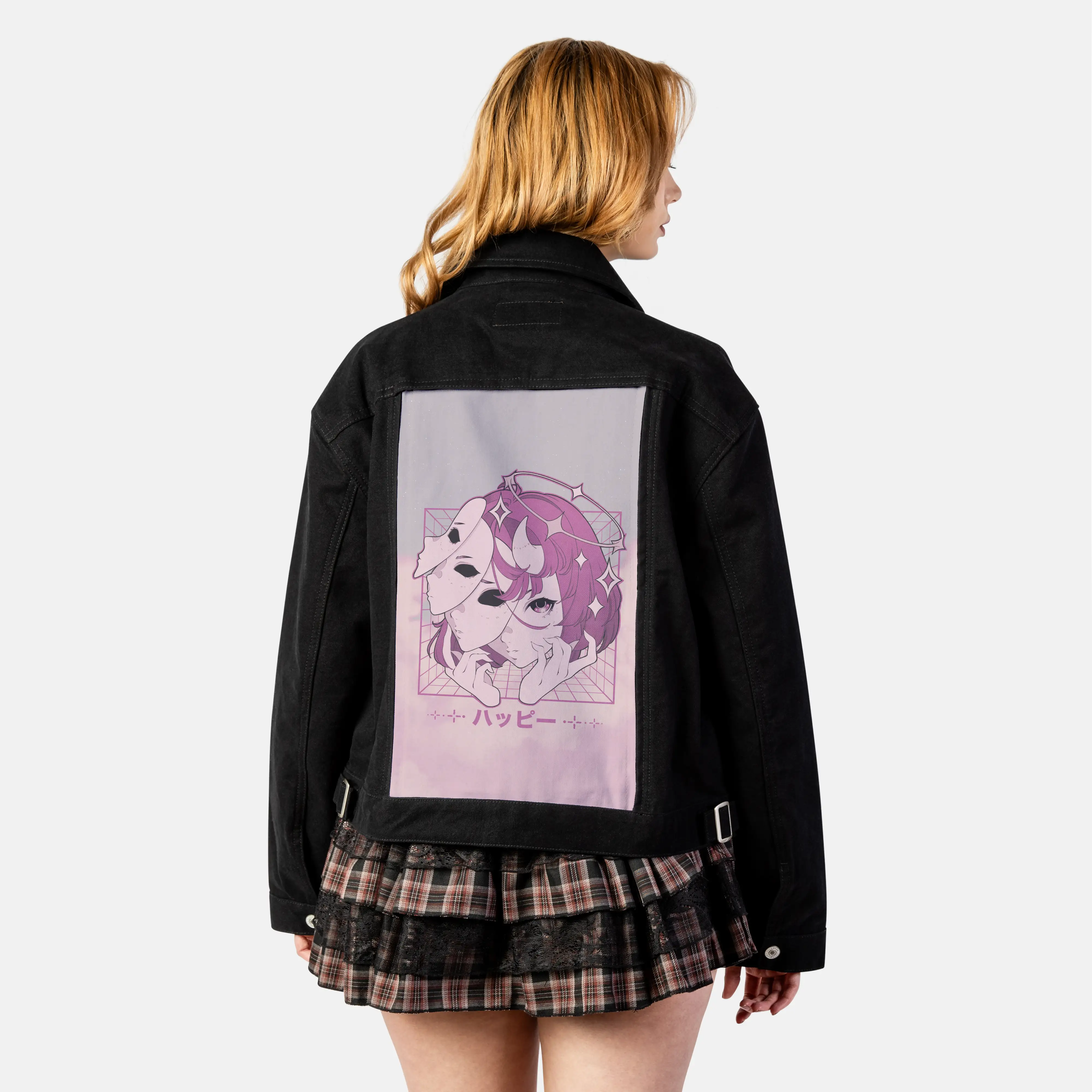 happy patch on female atelier canvas jacket in nightfall
