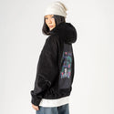happyplaceplants patch on female retro cord hoodie in onyx