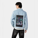 happyplaceplants patch on male og denim jacket in oceanside