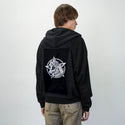 hardcorn patch on male essential zip hoodie in after hours