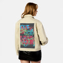 harder patch on female atelier canvas jacket in tan