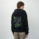 harlequinfuwolf patch on male essential zip hoodie in after hours