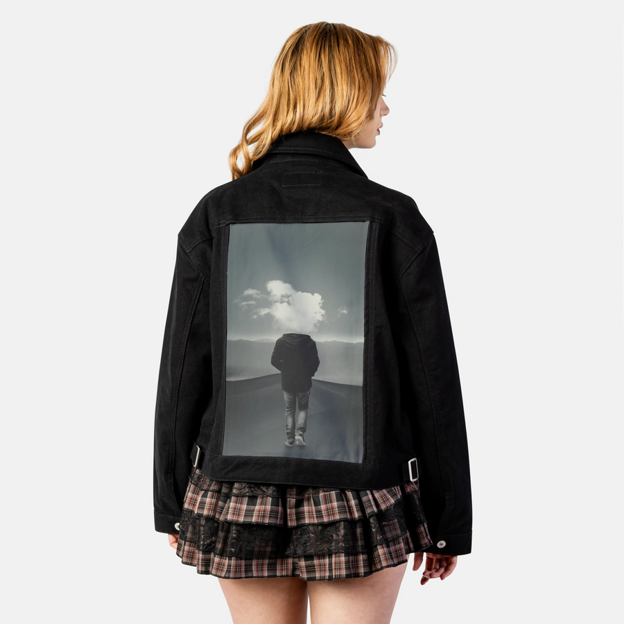 headincloud patch on female atelier canvas jacket in nightfall