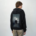 headincloud patch on male essential zip hoodie in after hours