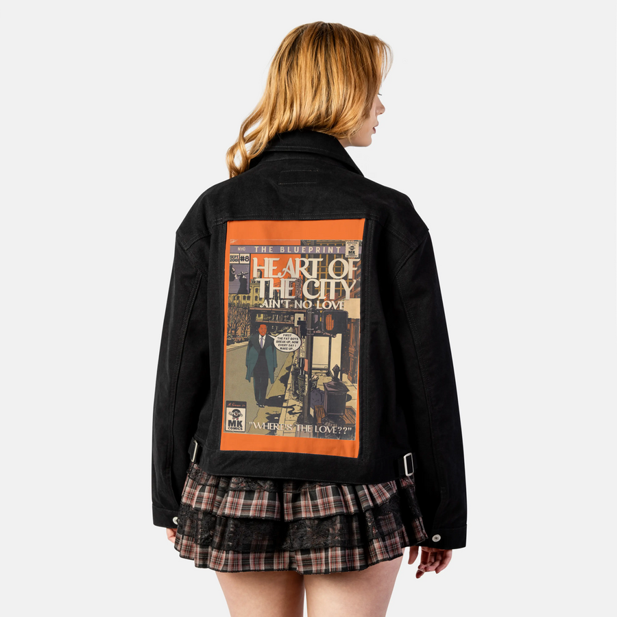 heartofthecity patch on female atelier canvas jacket in nightfall