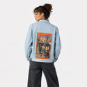 heartofthecity patch on female og denim jacket in oceanside