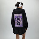 hell patch on female essential zip hoodie in after hours