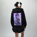 hellohello patch on female essential zip hoodie in after hours