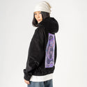 hellohello patch on female retro cord hoodie in onyx
