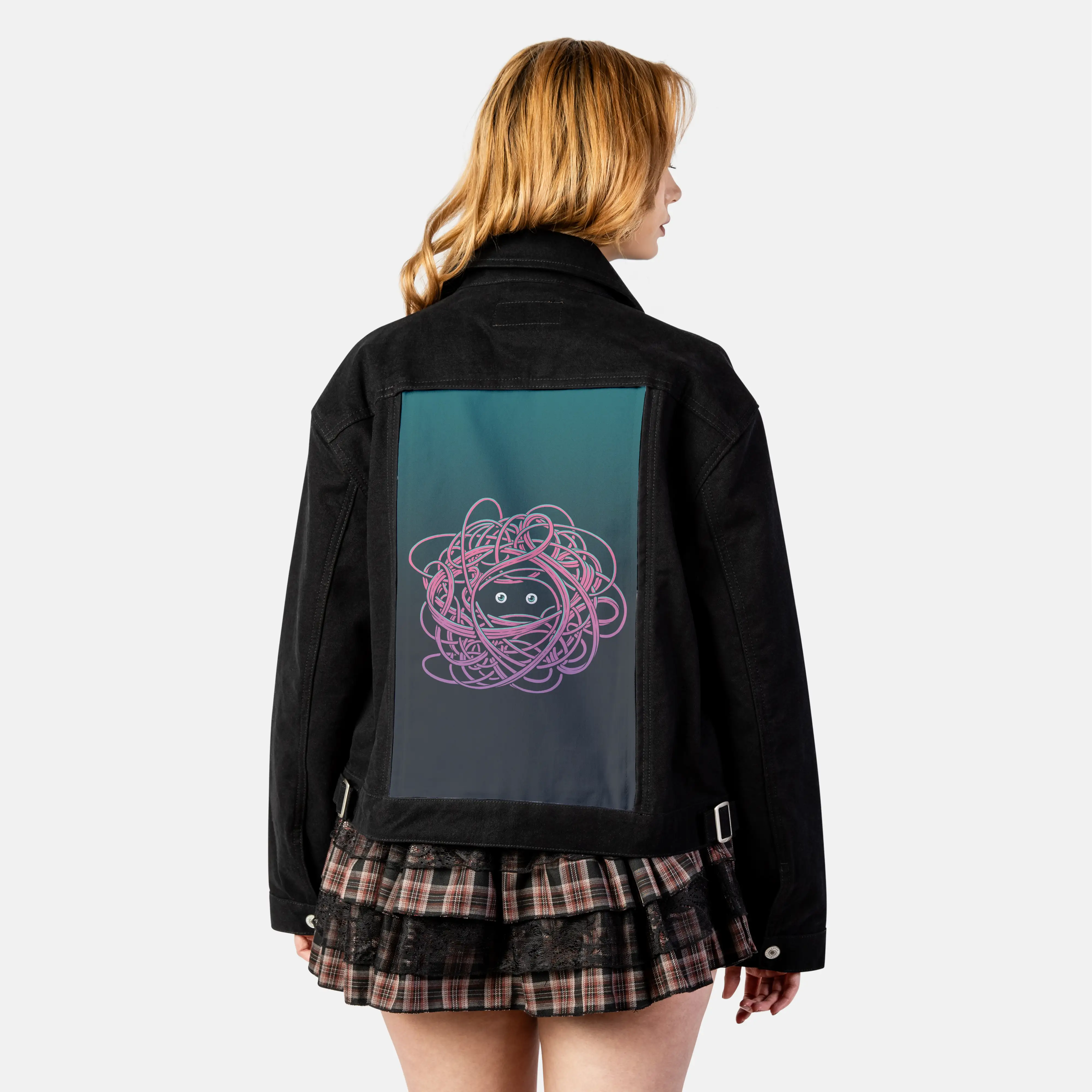 hidden patch on female atelier canvas jacket in nightfall