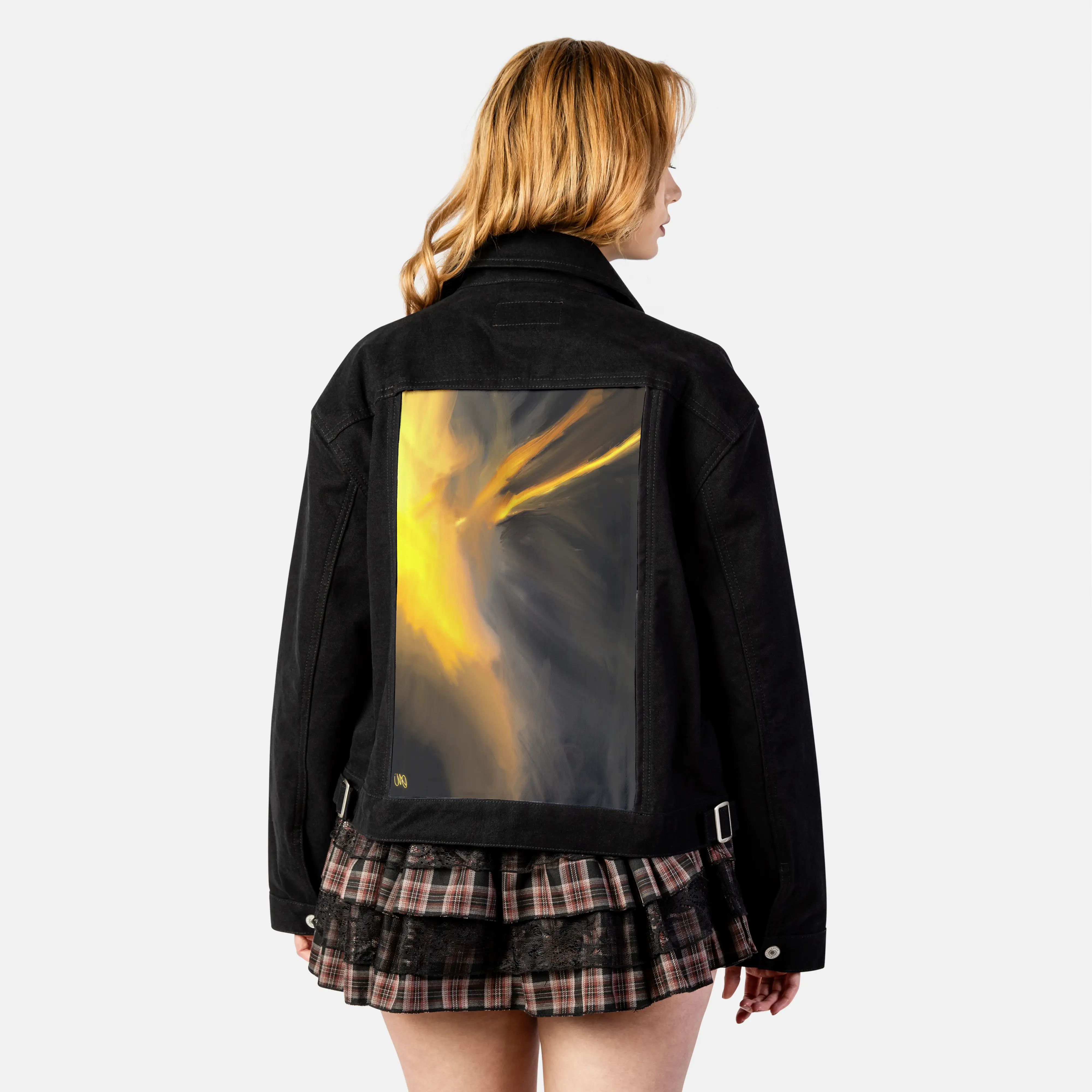 hisessence patch on female atelier canvas jacket in nightfall
