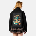 hocuspurrcus patch on female atelier canvas jacket in nightfall