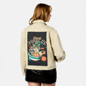 hocuspurrcus patch on female atelier canvas jacket in tan