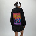 homeiswherethetentacleis patch on female essential zip hoodie in after hours