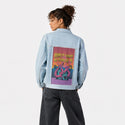 homeiswherethetentacleis patch on female og denim jacket in oceanside